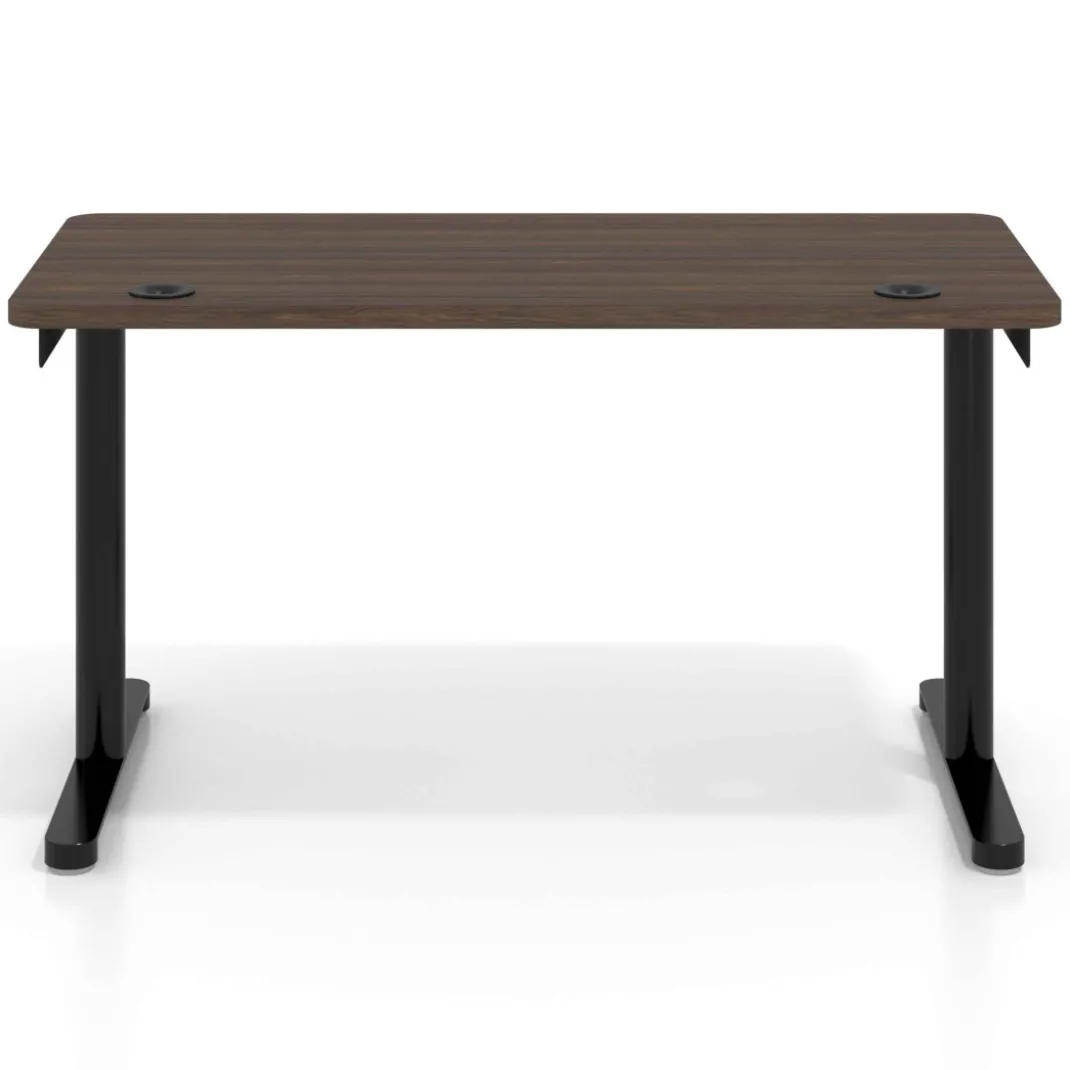 Mesa de Escritorio pata en T, fondo 68cm, estructura negra, sobre ergonómico