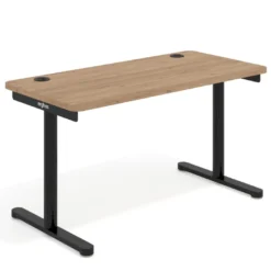 Mesa de Escritorio pata en T, fondo 68cm, estructura negra, sobre ergonómico