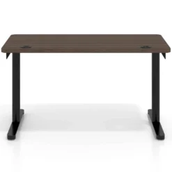 Mesa de Escritorio pata en T, fondo 68cm, estructura negra, sobre ergonómico