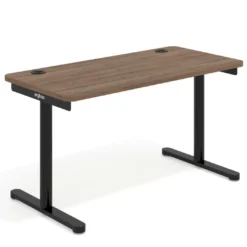 Mesa de Escritorio pata en T, fondo 68cm, estructura negra, sobre ergonómico