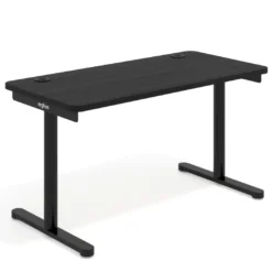 Mesa de Escritorio pata en T, fondo 68cm, estructura negra, sobre ergonómico