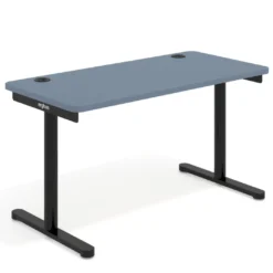 Mesa de Escritorio pata en T, fondo 68cm, estructura negra, sobre ergonómico