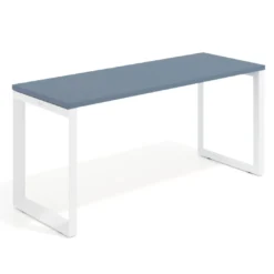 Mesa de escritorio pequeña Delta, fondo 60cm, estructura blanca