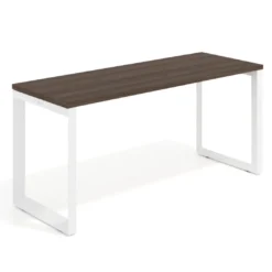 Mesa de escritorio pequeña Delta, fondo 60cm, estructura blanca