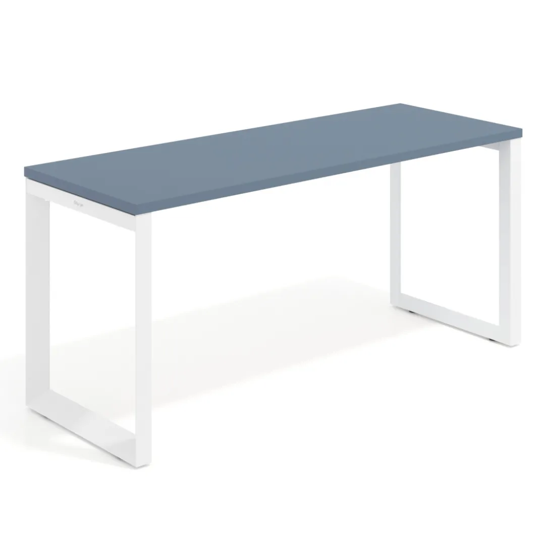 Mesa de escritorio pequeña Delta, fondo 60cm, estructura blanca