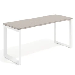 Mesa de escritorio pequeña Delta, fondo 60cm, estructura blanca