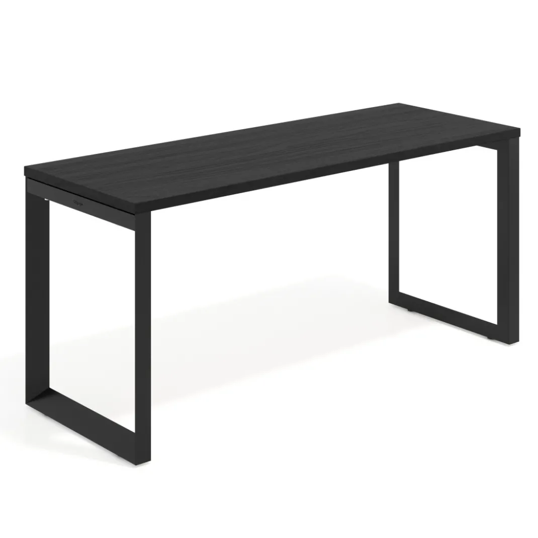 Mesa de escritorio pequeña Delta, fondo 60cm, estructura negra