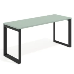 Mesa de escritorio pequeña Delta, fondo 60cm, estructura negra