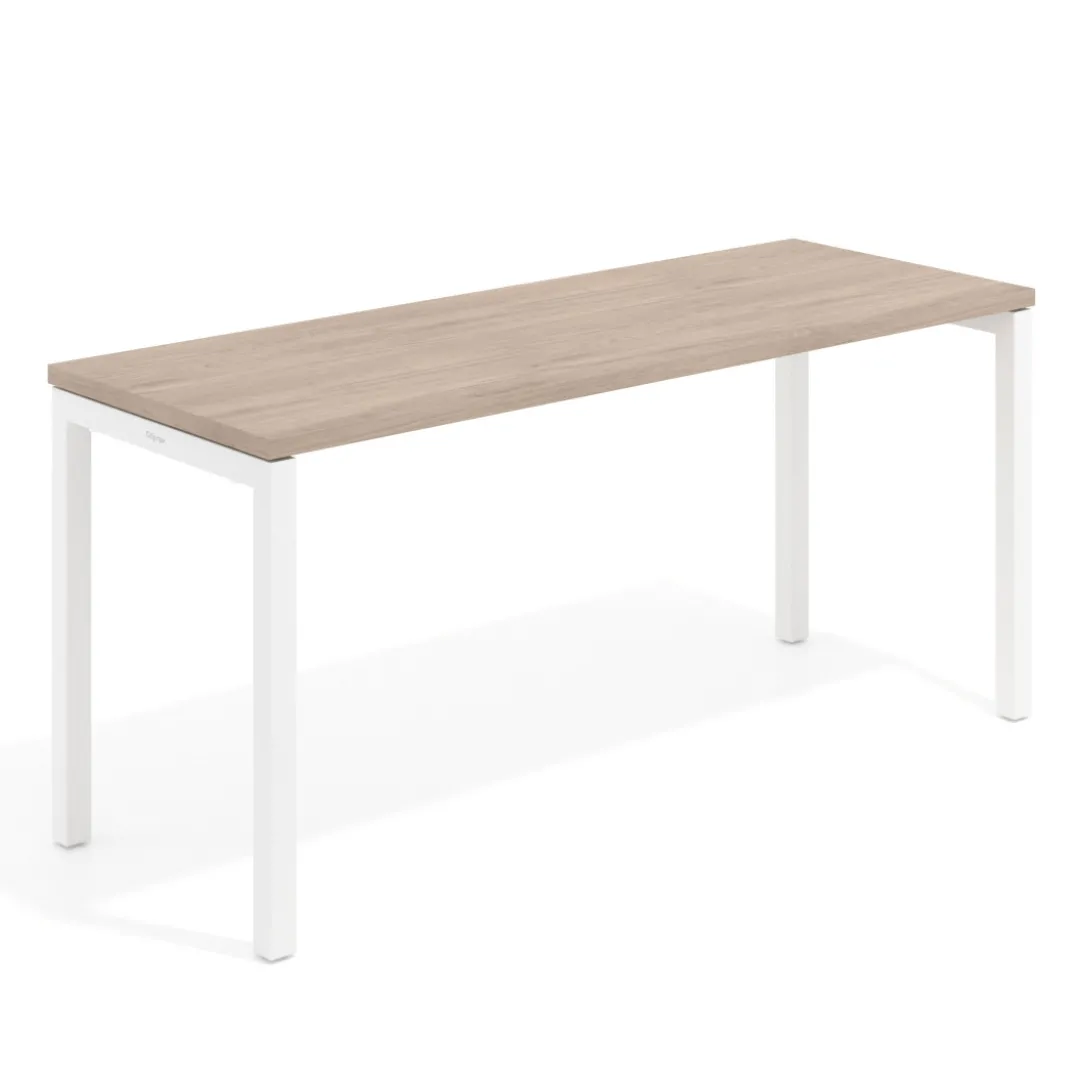 Mesa de escritorio pequeña Kube fondo 60cm estructura blanca