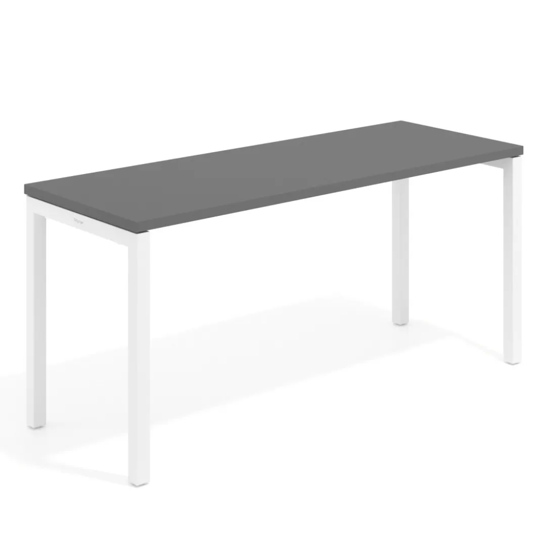 Mesa de escritorio pequeña Kube fondo 60cm estructura blanca