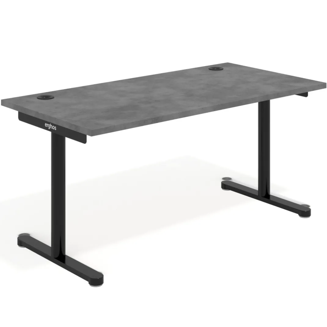 Mesa de Escritorio Tdesk, fondo 80cm, estructura negra, sobre recto