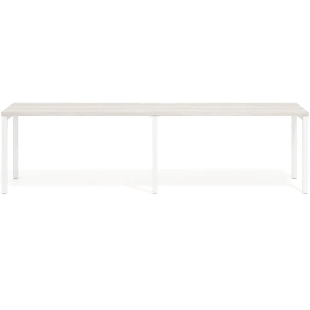 Mesa de formación progresiva doble Kube, fondo 50cm, estructura blanco