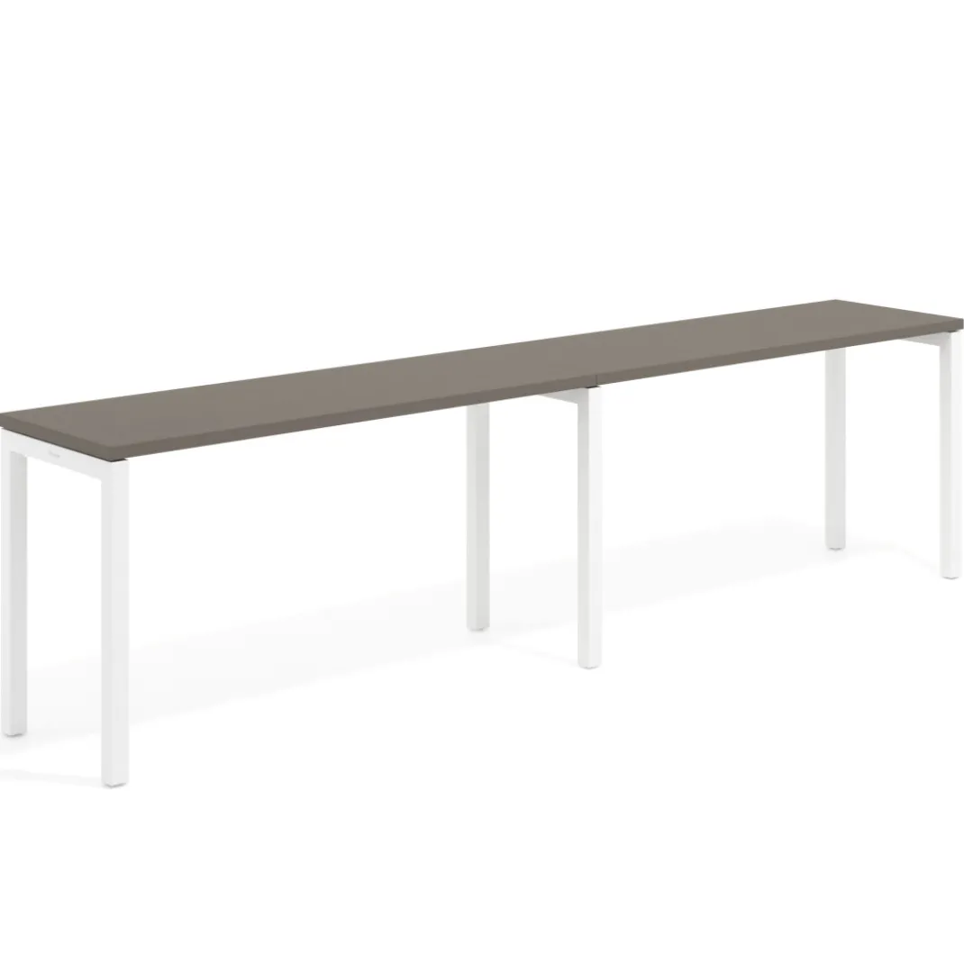 Mesa de formación progresiva doble Kube, fondo 50cm, estructura blanco
