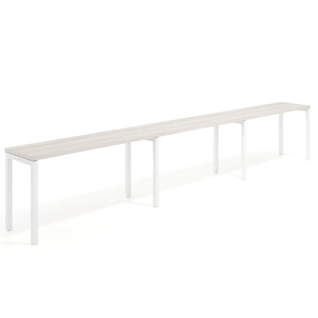 Mesa de formación progresiva triple Kube, fondo 50cm, estructura blanco