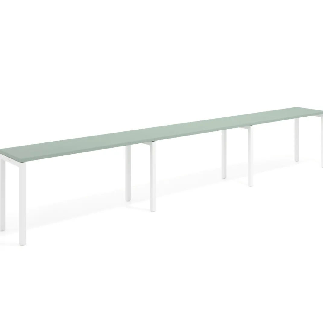 Mesa de formación progresiva triple Kube, fondo 50cm, estructura blanco