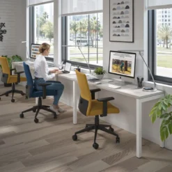 Mesa de formación progresiva triple Kube, fondo 50cm, estructura blanco