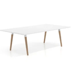 Mesa de juntas rectangular Arki con encimera continua fondo 126 cm
