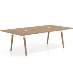 Mesa de juntas rectangular Arki con encimera continua fondo 126 cm