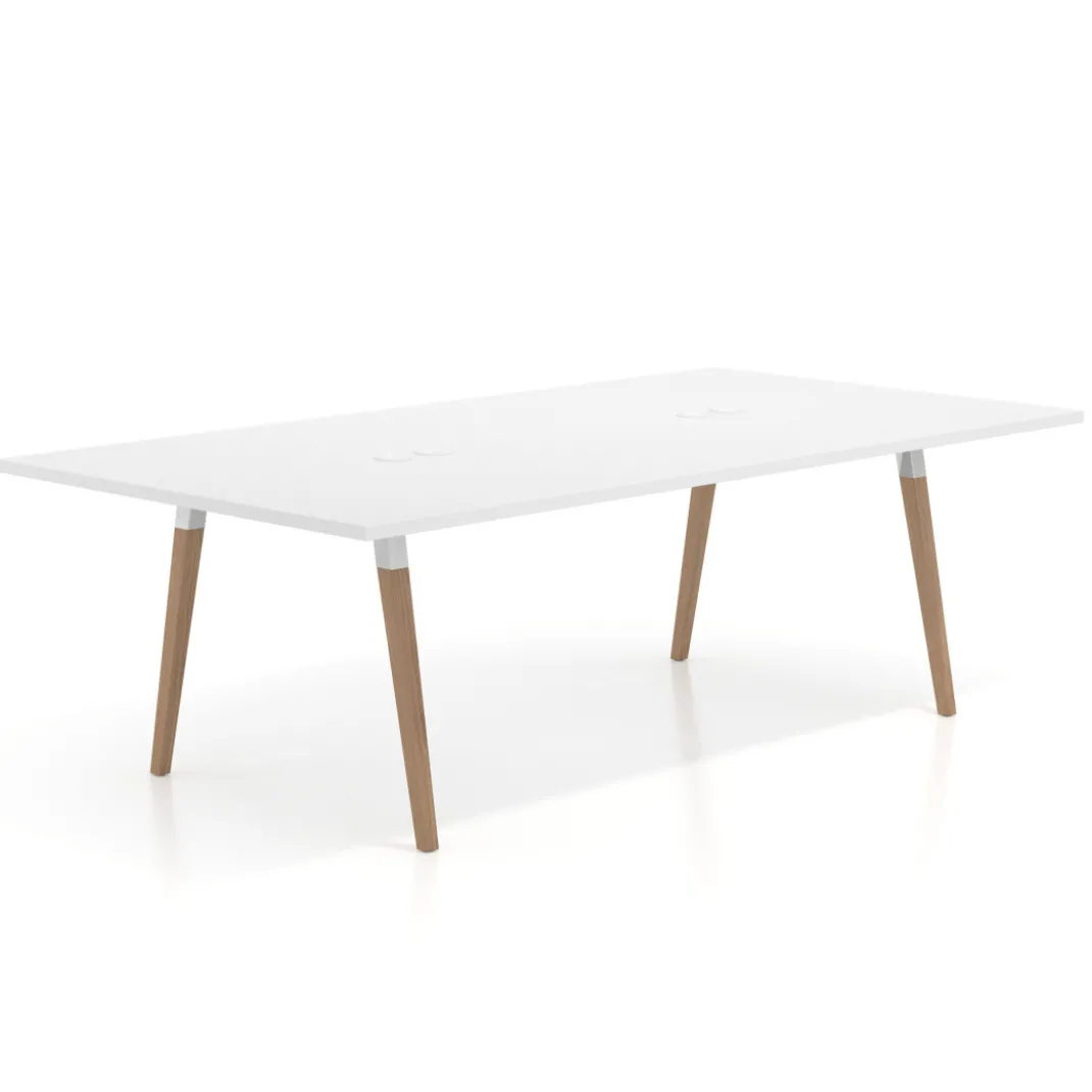 Mesa de juntas rectangular Arki con encimera continua fondo 126 cm
