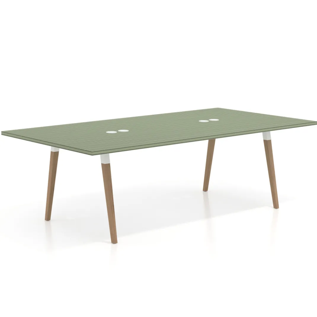 Mesa de juntas rectangular Arki con encimera continua fondo 126 cm