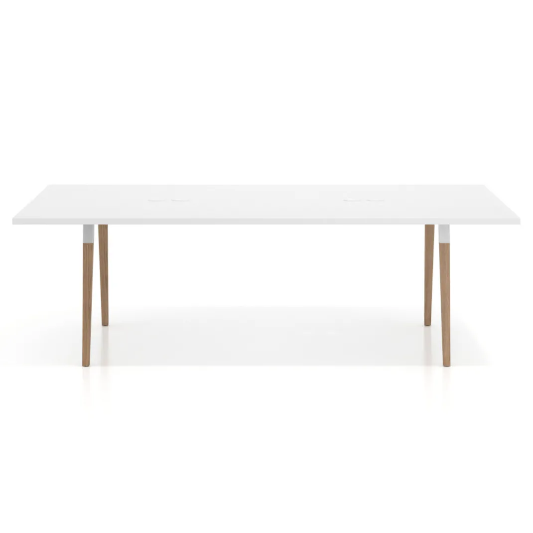 Mesa de juntas rectangular Arki con encimera continua fondo 126 cm
