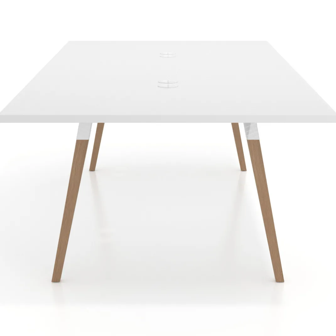 Mesa de juntas rectangular Arki con encimera continua fondo 126 cm