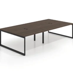 Mesa de juntas rectangular doble fondo 166 cm, estructura negra