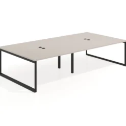 Mesa de juntas rectangular doble fondo 166 cm, estructura negra