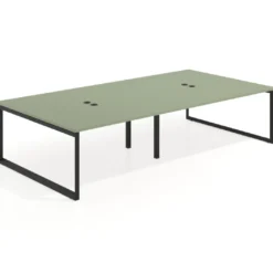 Mesa de juntas rectangular doble fondo 166 cm, estructura negra