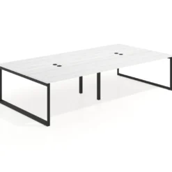 Mesa de juntas rectangular doble fondo 166 cm, estructura negra
