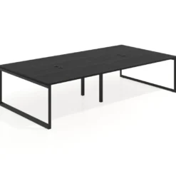 Mesa de juntas rectangular doble fondo 166 cm, estructura negra