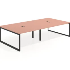 Mesa de juntas rectangular doble fondo 166 cm, estructura negra