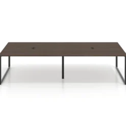Mesa de juntas rectangular doble fondo 166 cm, estructura negra