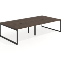 Mesa de juntas rectangular doble fondo 166 cm, estructura negra