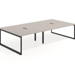 Mesa de juntas rectangular doble fondo 166 cm, estructura negra