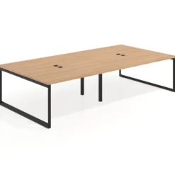 Mesa de juntas rectangular doble fondo 166 cm, estructura negra