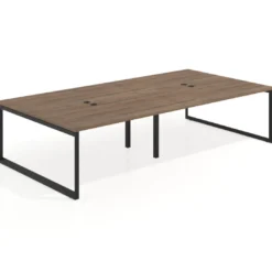 Mesa de juntas rectangular doble fondo 166 cm, estructura negra