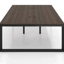 Mesa de juntas rectangular doble fondo 166 cm, estructura negra