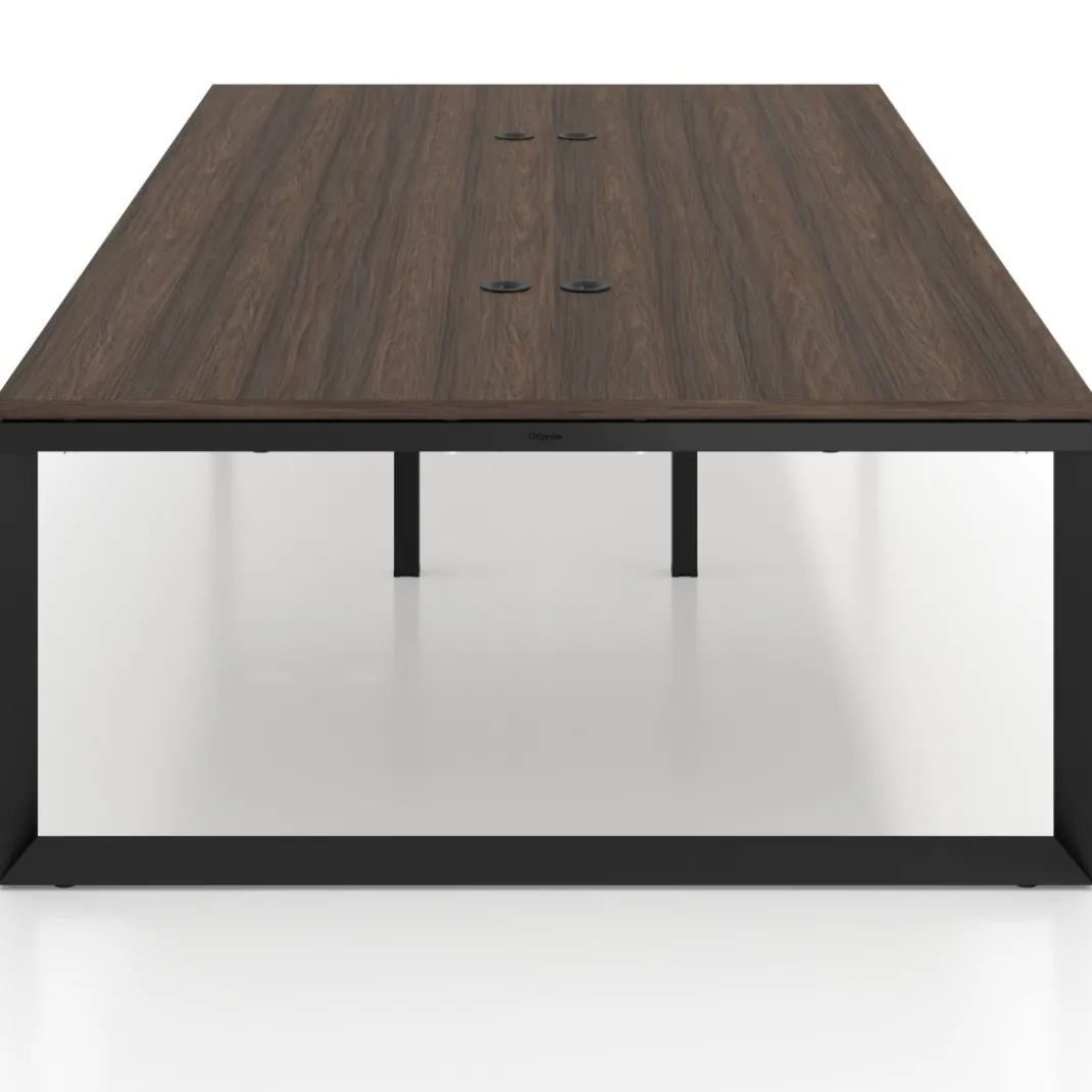 Mesa de juntas rectangular doble fondo 166 cm, estructura negra