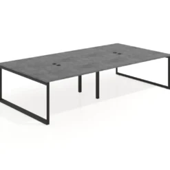 Mesa de juntas rectangular doble fondo 166 cm, estructura negra