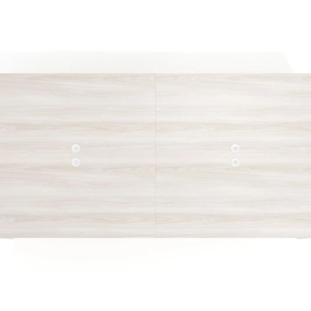 Mesa de juntas rectangular doble fondo 166 cm, estructura blanca