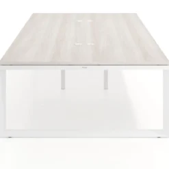 Mesa de juntas rectangular doble fondo 166 cm, estructura blanca