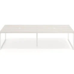 Mesa de juntas rectangular doble fondo 166 cm, estructura blanca