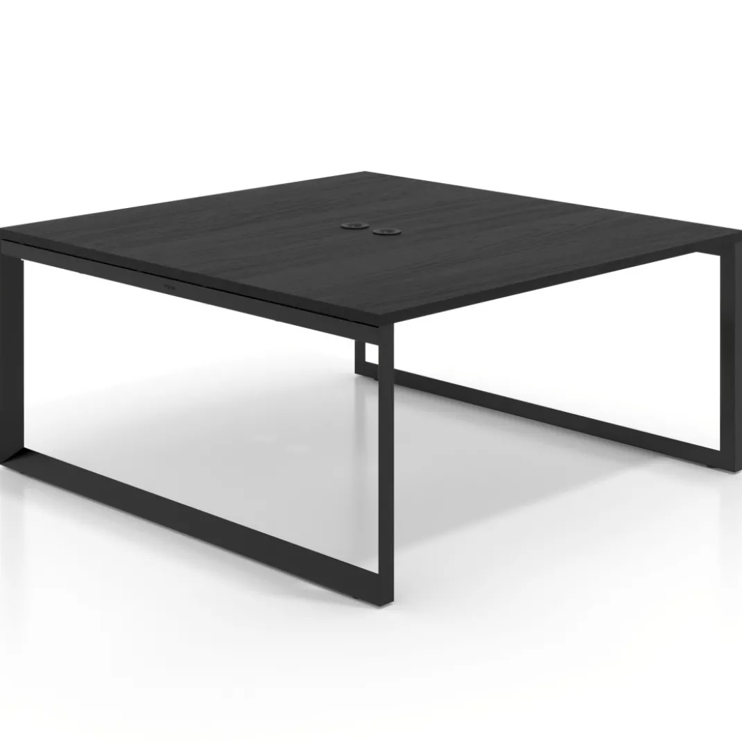 Mesa de juntas rectangular fondo 166 cm, estructura negra