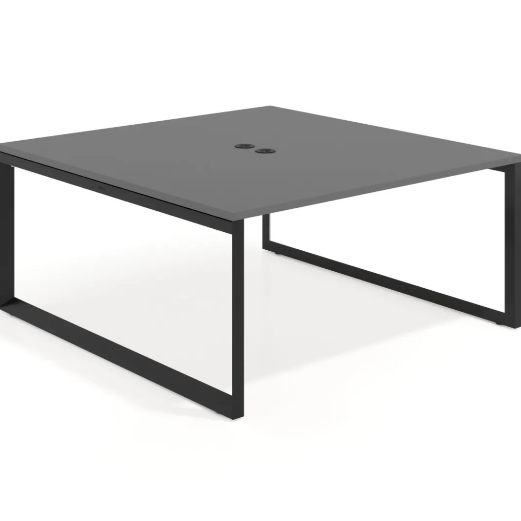 Mesa de juntas rectangular fondo 166 cm, estructura negra