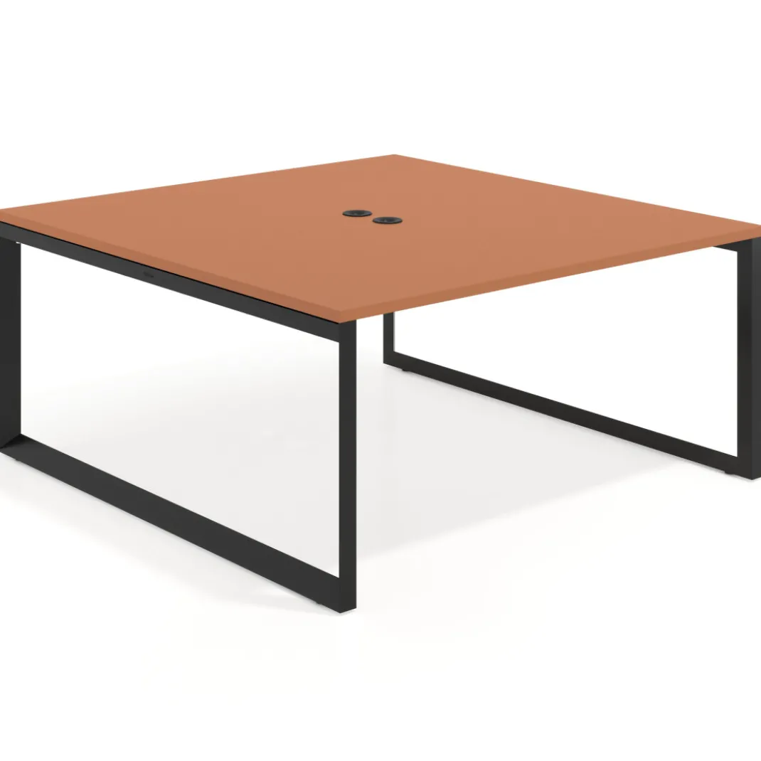 Mesa de juntas rectangular fondo 166 cm, estructura negra