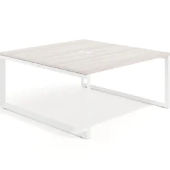 Mesa de juntas rectangular fondo 166 cm, estructura blanca
