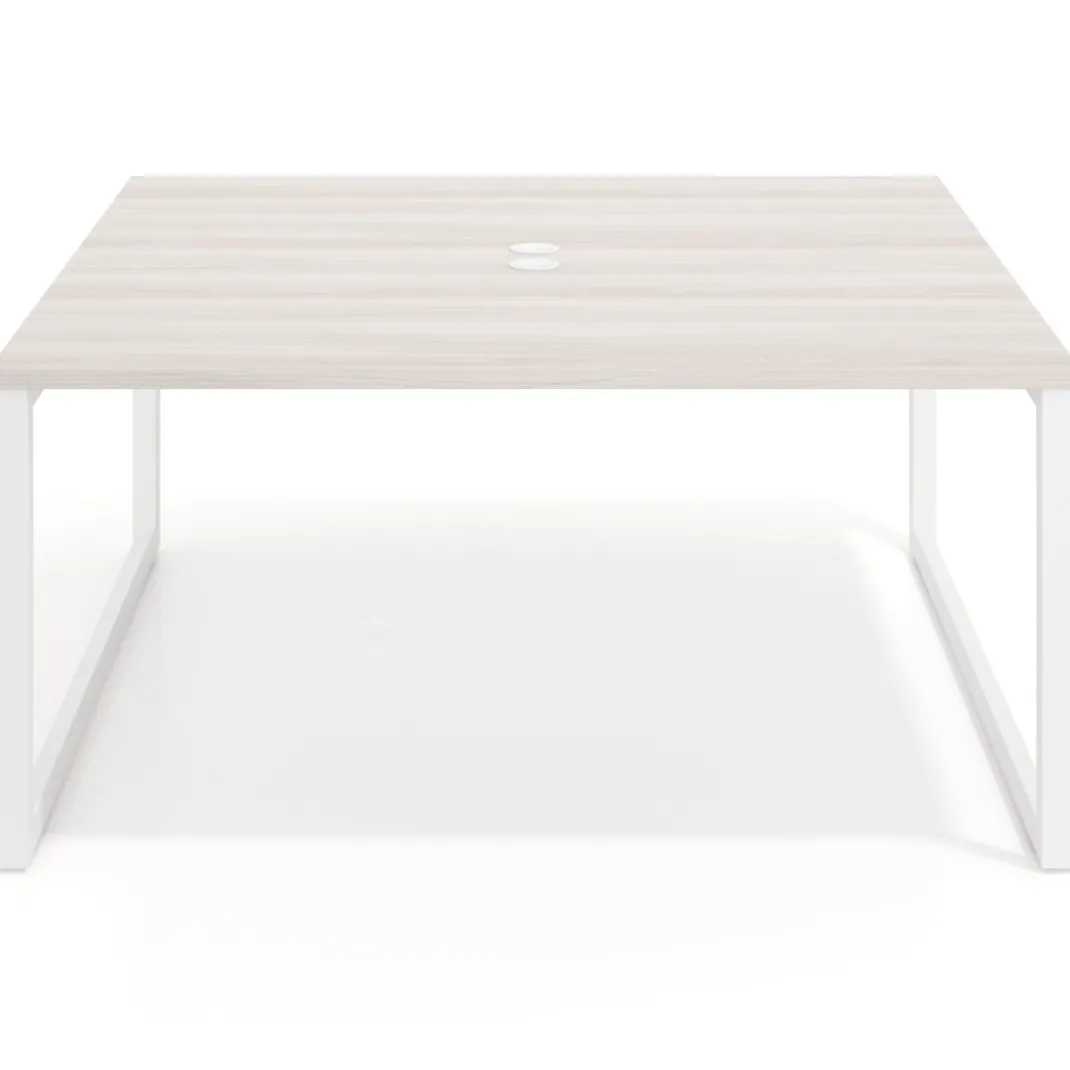 Mesa de juntas rectangular fondo 166 cm, estructura blanca
