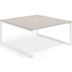 Mesa de juntas rectangular fondo 166 cm, estructura blanca