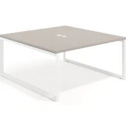 Mesa de juntas rectangular fondo 166 cm, estructura blanca